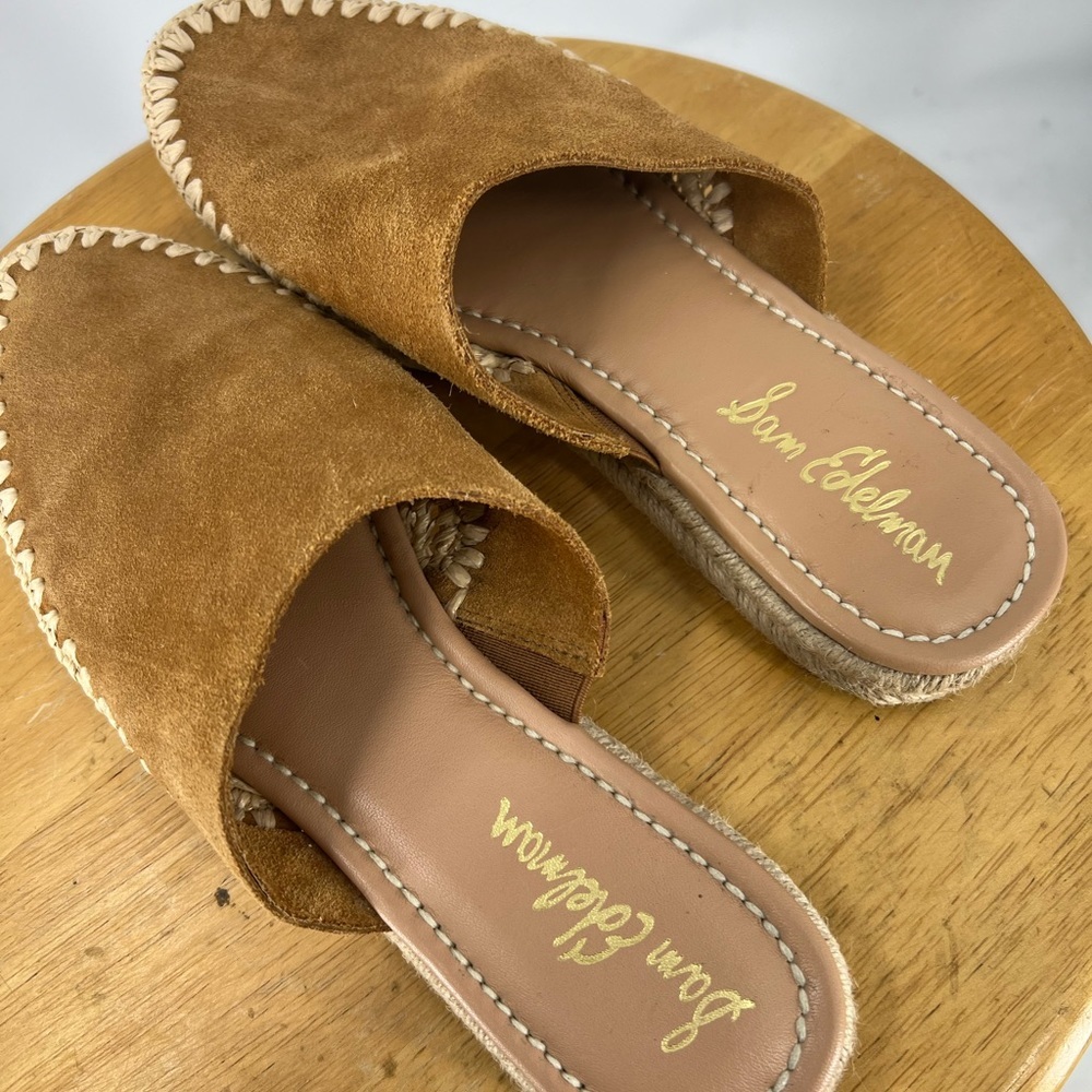 Sam Edelman Austin Espadrille Mule Slide Shoes  Cow Suede Leather 8 - Picture 6 of 11